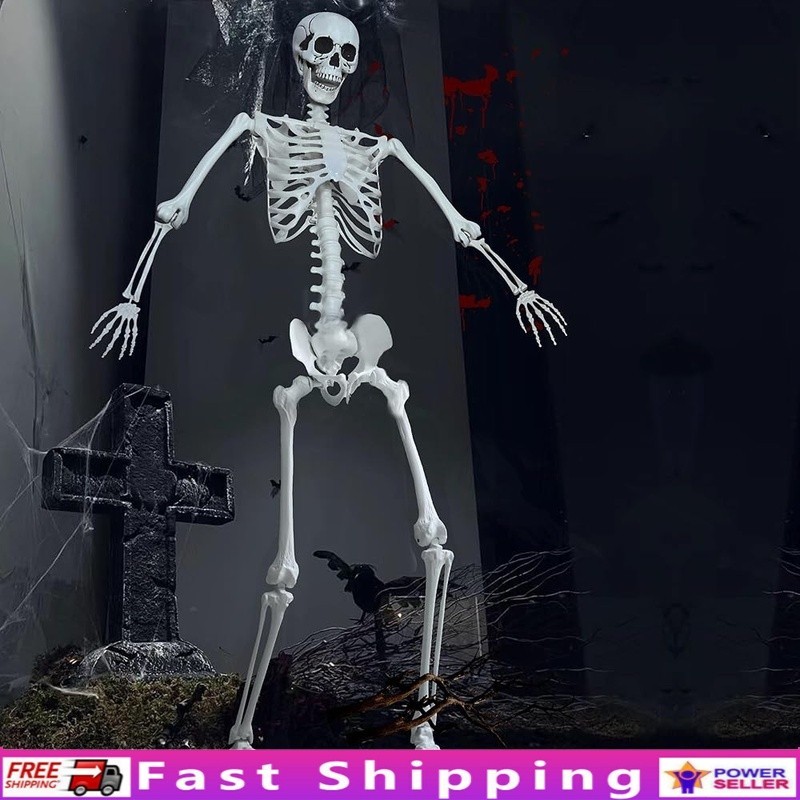 Large Poseable Halloween Skeleton 7.8ft Indoor Outdoor Decoration Spooky Prop US