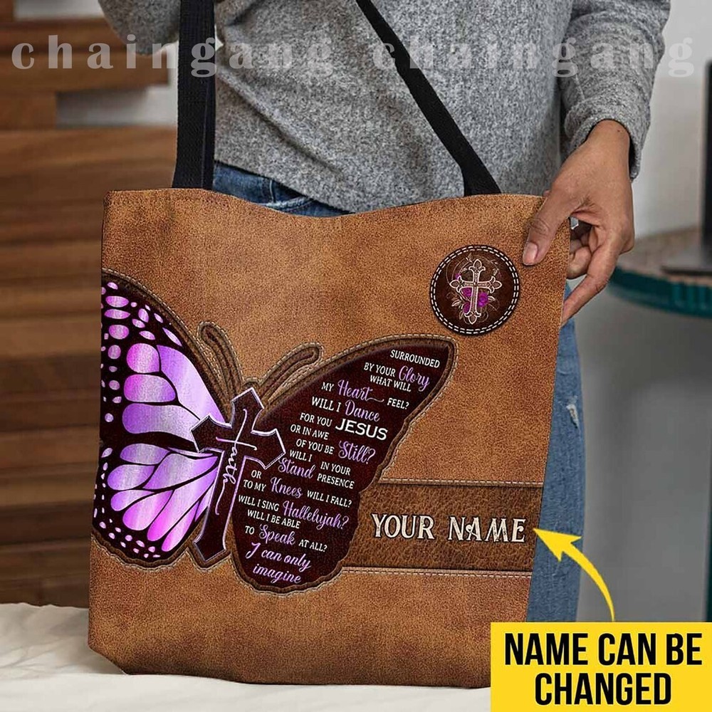 Personalized Jesus Tote Bag, Vintage Jesus Cross Faith God Religious Christian