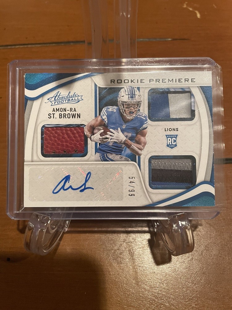 2021 Panini Absolute - Rookie Triple Patch Auto Amon-Ra St. Brown /99