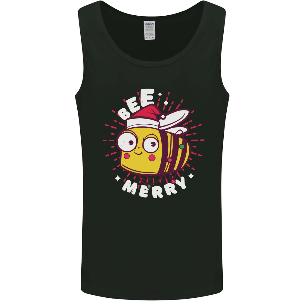 Christmas Bee Merry Funny Novelty Mens Vest Tank Top