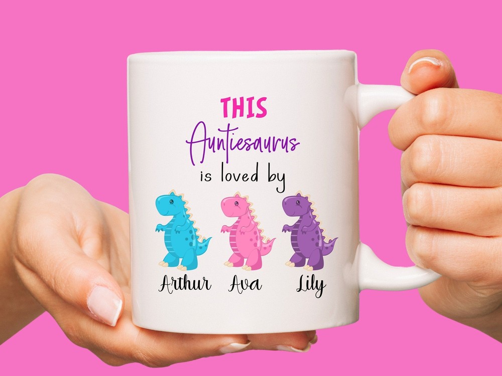 Custom Coffee Mug Auntiesaurus Custom Auntie Gift Mug Auntie Birthday Christmas