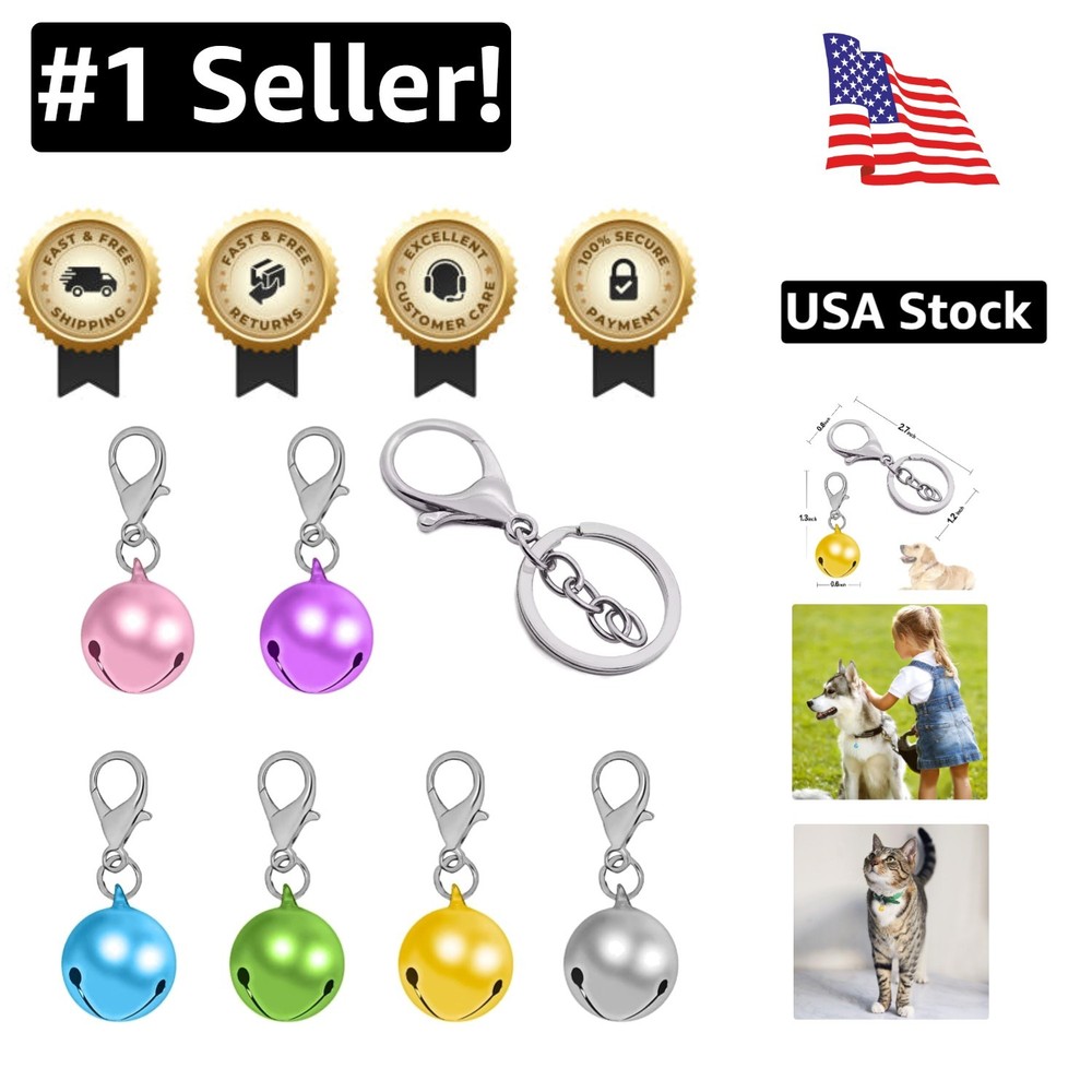 Adorable 6-Pack Multi-Color Pet Bells for Dog & Cat Collars