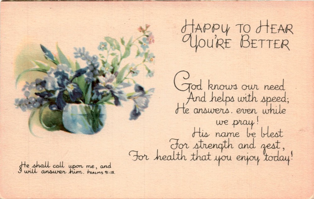 PSALMS 91:15, God, strength, health, U.S.A. Postcard