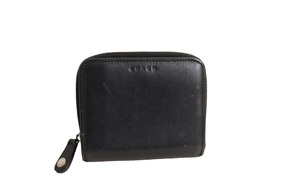 Vintage Coach Small Zip & Button Wallet Retro Leather