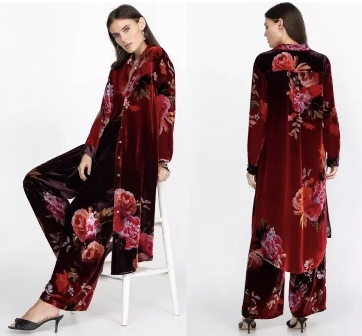 JOHNNY WAS Women’s Coralie Velvet Relaxed Overshirt Size: S