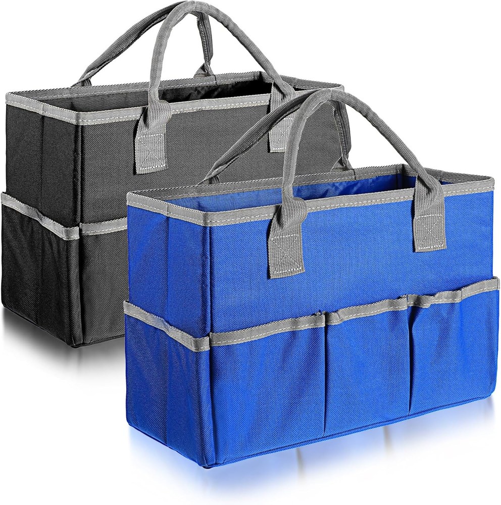 2 Pcs Art Organizer Craft Storage Tote Bag with Multiple Pockets and Hadles