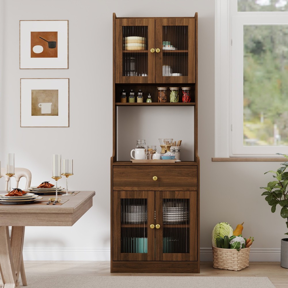 Kitchen Pantry Hutch Storage Cabinet, Farmhouse Kitchen Hutch Buffet Cabinet