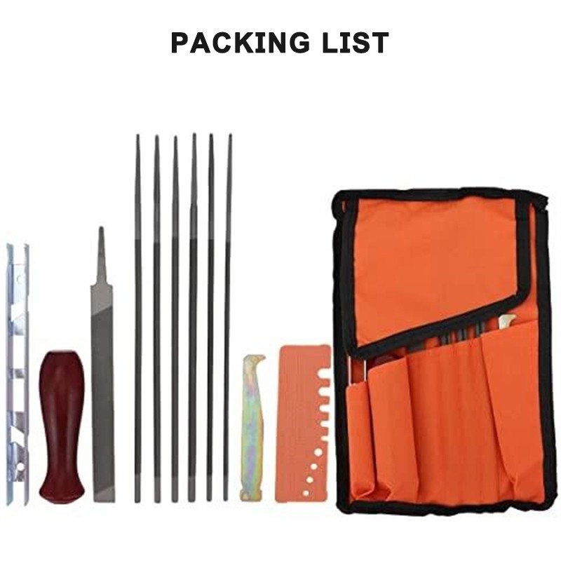 12pcs Chainsaw Chain Sharpening Kit Tool Set Guide Bar File Sharpener Tools