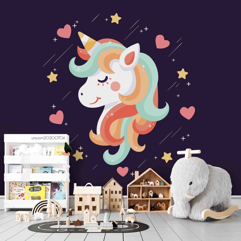 3D Unicorns Cartoon Illustration Wall Murals Wallpaper Murals Wall Sticker