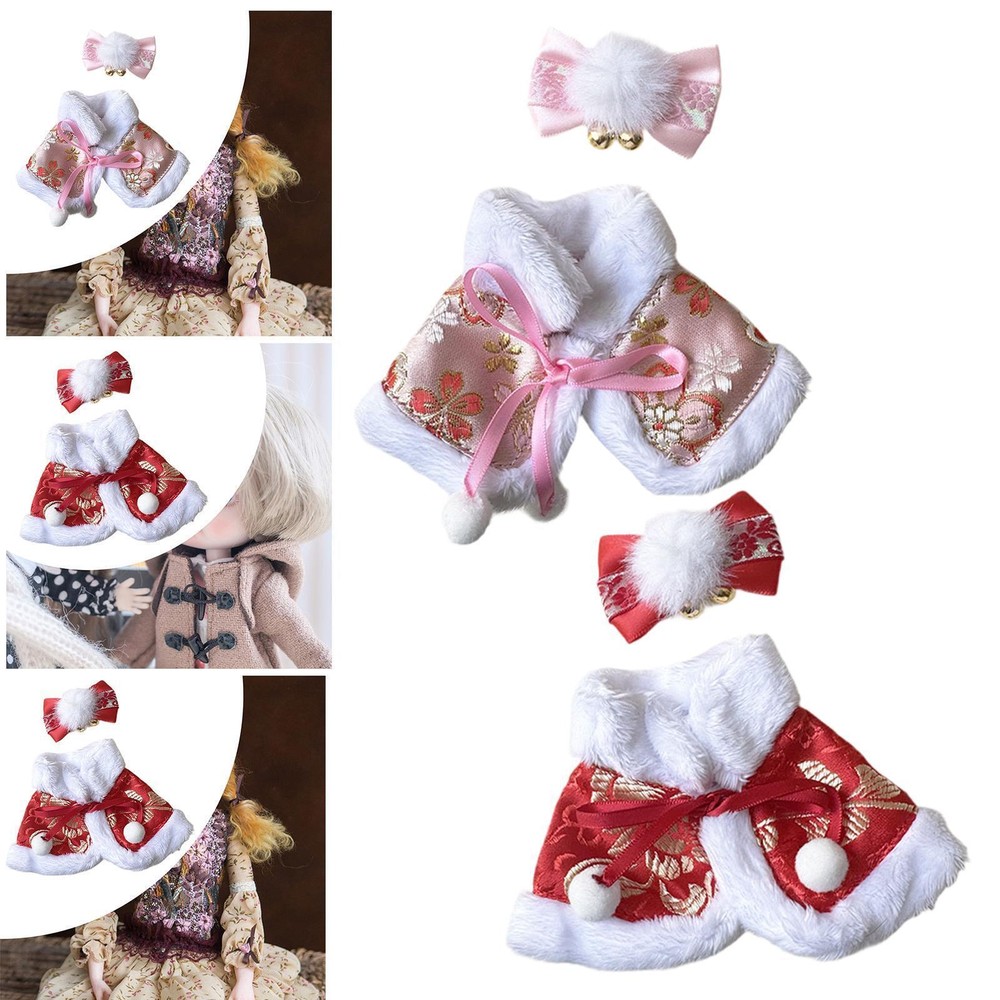 Ancient Style Plush Doll Shawl Cape for Dress Up and Pretend Play DIY Fashion