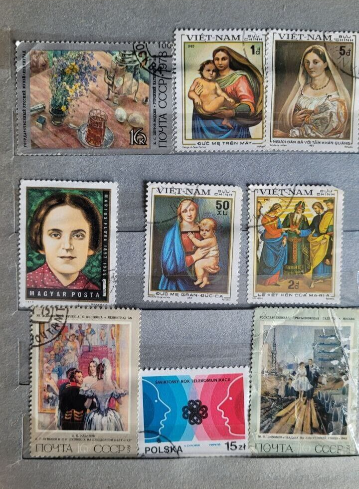 Album with USSR postage stamps 50 pcs