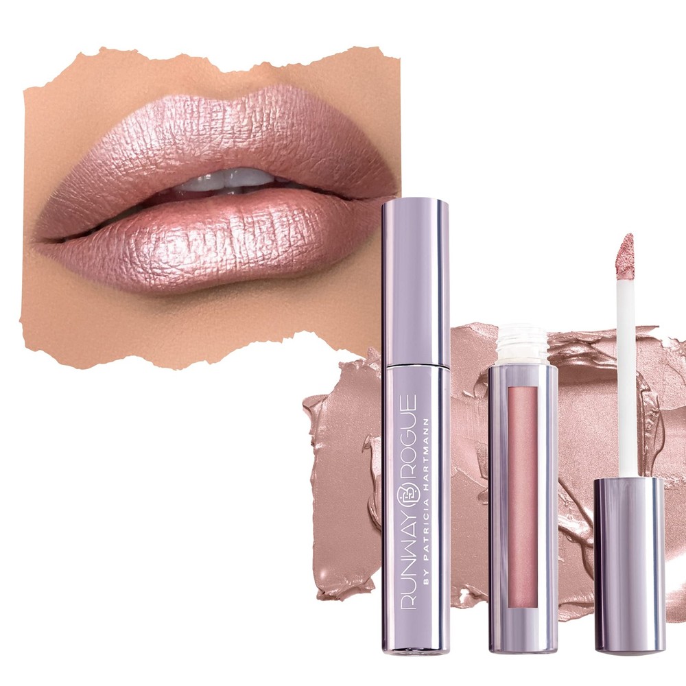 Pearl Glam Long Wear Shimmer Liquid Lipstick, Metallic Nude/Pale-Pink Lipstic...