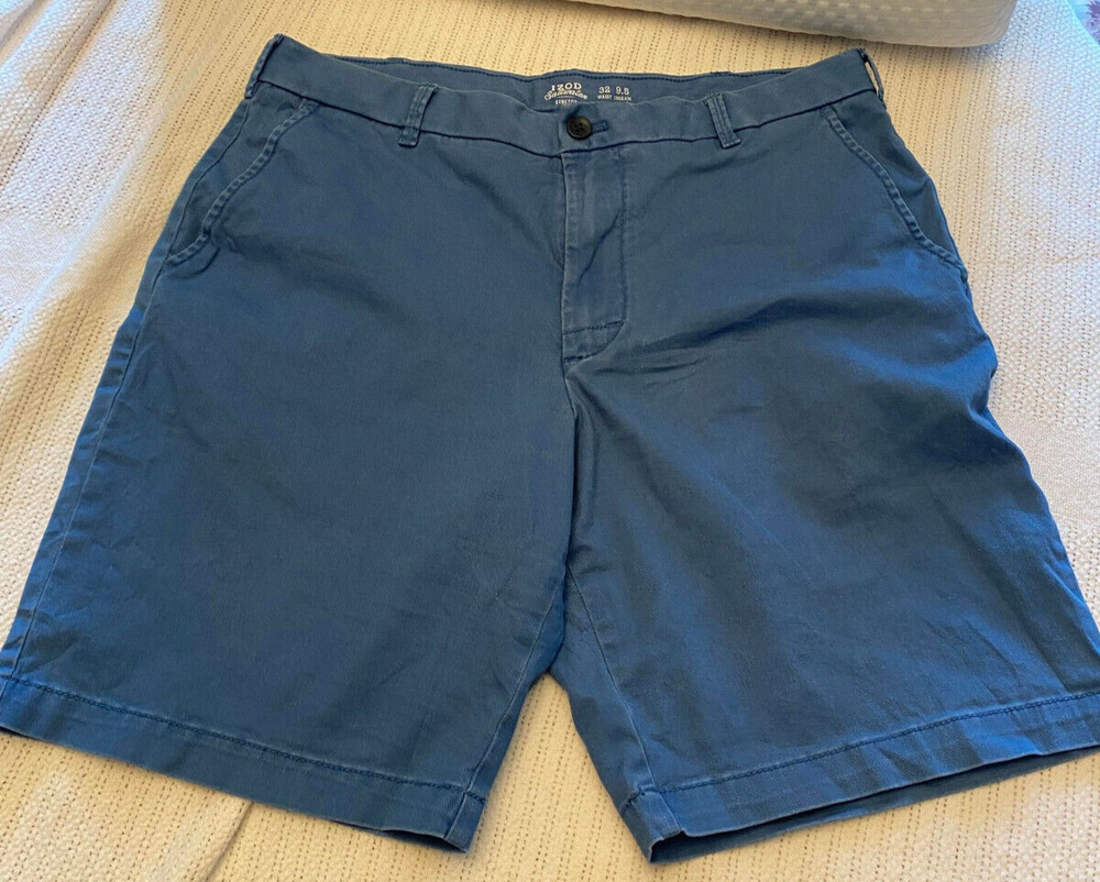 IZOD Saltwater Shorts Mens 32, 9.5 inseam Chino Casual Stretch Flex Flat Front