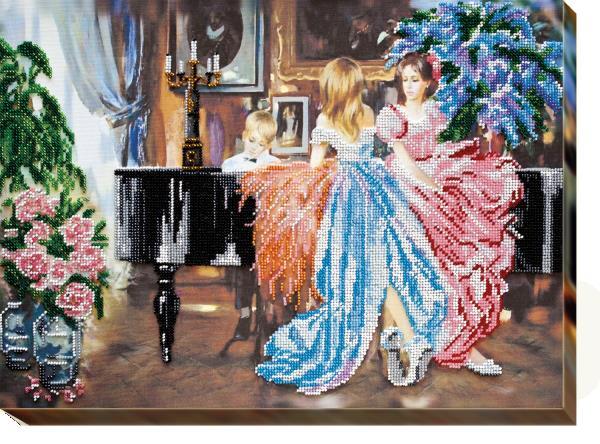 Bead embroidery kit Concert needlework kit Art canvas beadwork pattern