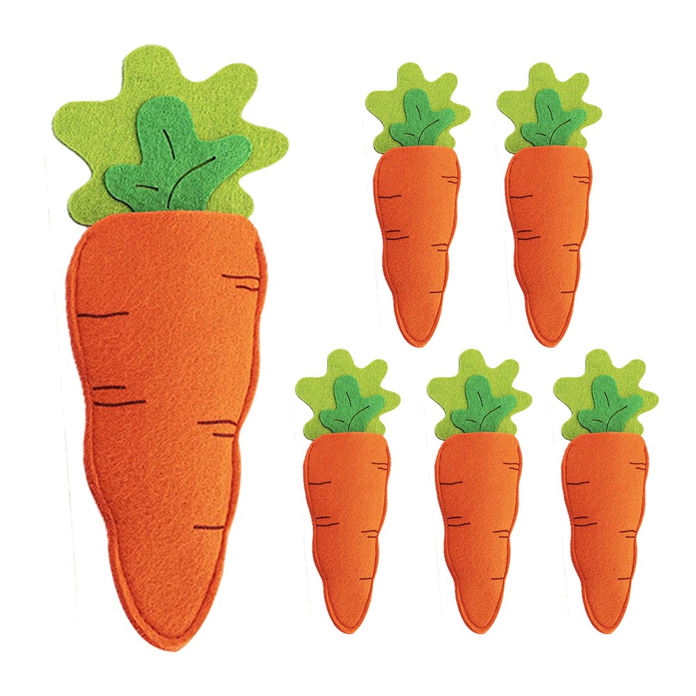 Carrot Shape Easter Bunny Party Cutlery Holder Pouch 6pcs Forks Table Decoration