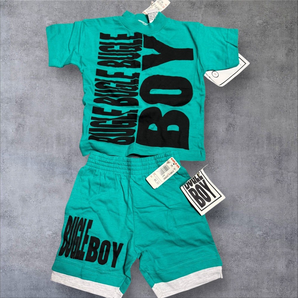 Vintage Bugle Boy Short Sleeve Set Green Size 3T NWT