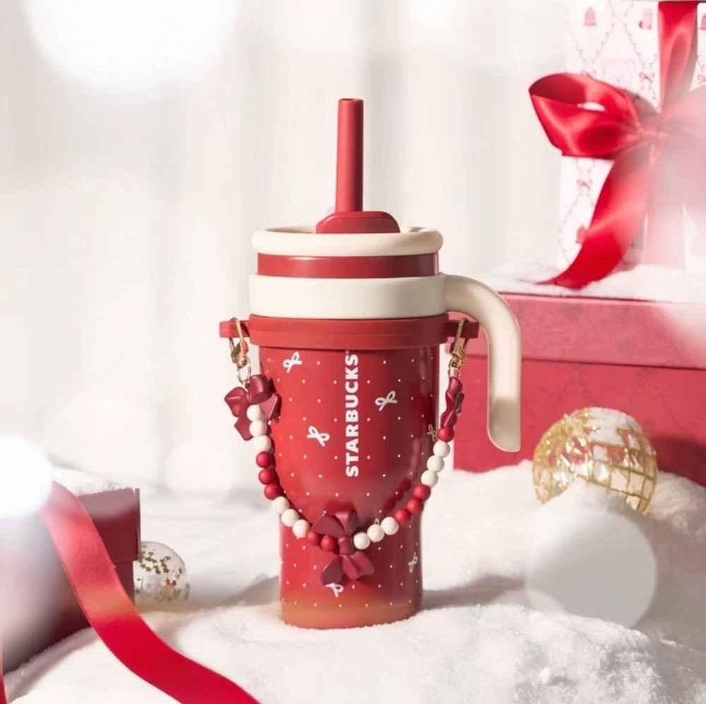 Starbucks 2025 China Christmas Red Bow 18oz SS Tumbler