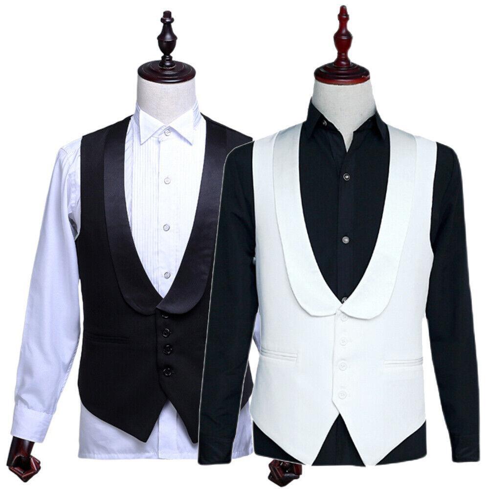 Men Slim Fit Wedding Waistcoat Gilet with Shawl Lapel for Suit or Casual Wear