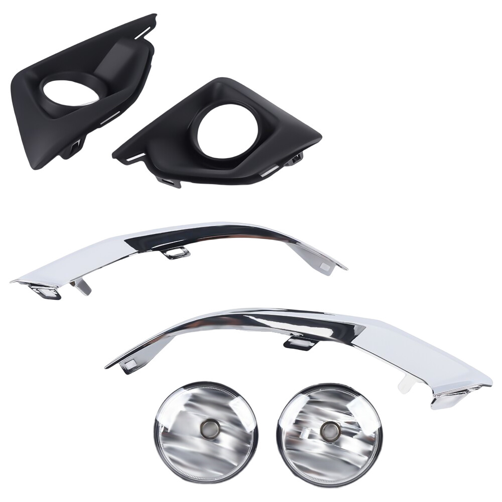 Fog Lights Chrome Cover For 2018 2019 2020 Chevy Traverse Left Right Side Bumper