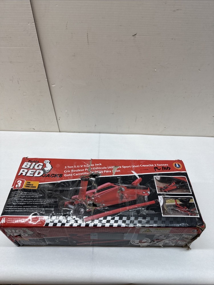 Torin T83006 Big Red Hydraulic SUV Trolley Jack 3 Ton Capacity Heavy Duty