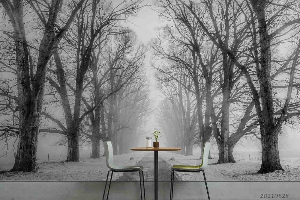 3D Forest Path Winter Landscape Wall Murals Wallpaper Murals Wall Sticker