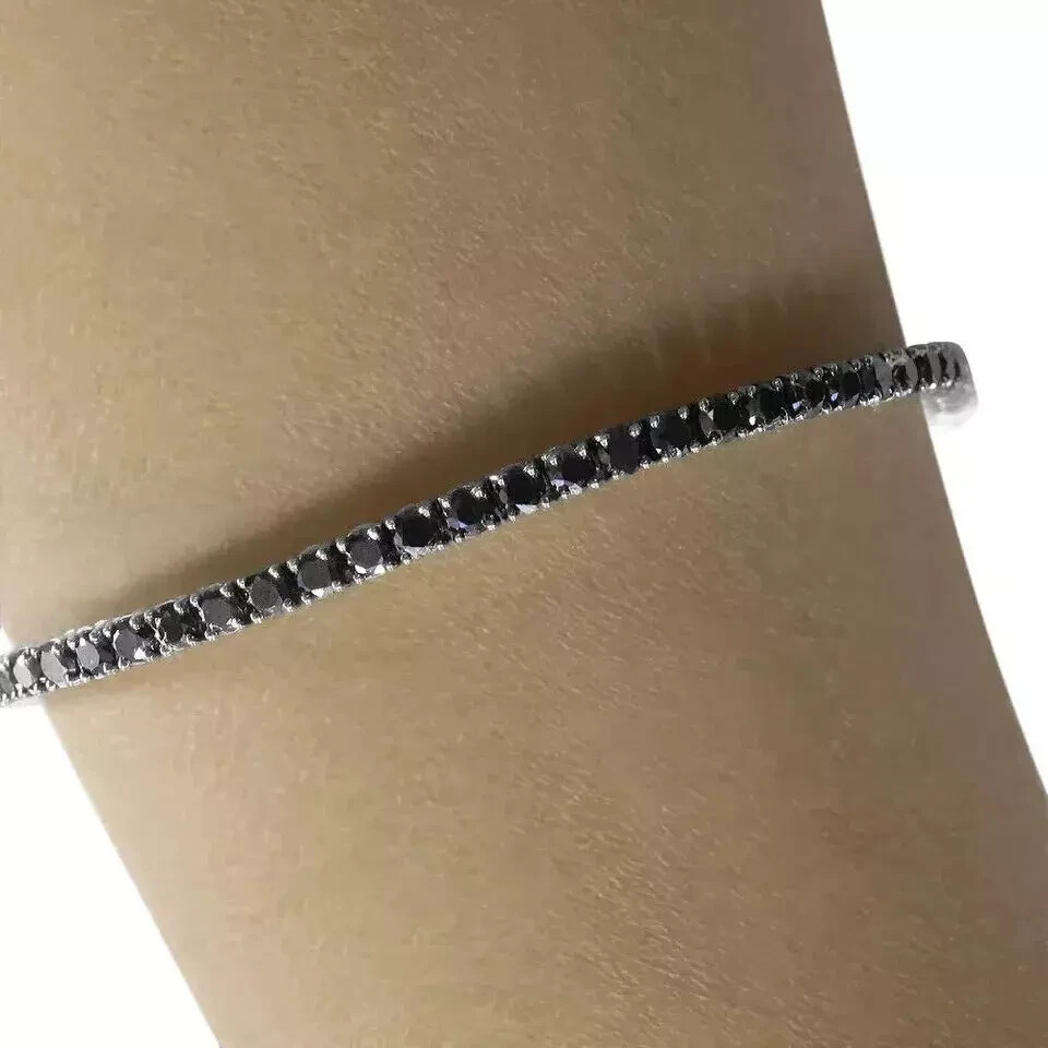 4Ct Round Cut Lab Created Diamond Tennis Bracelet,14k White Gold Plated 7