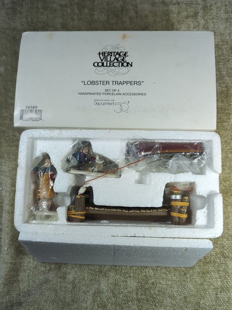 Department 56 Heritage Village Lobster Trappers Set of 4 Collectible Figurines #56589