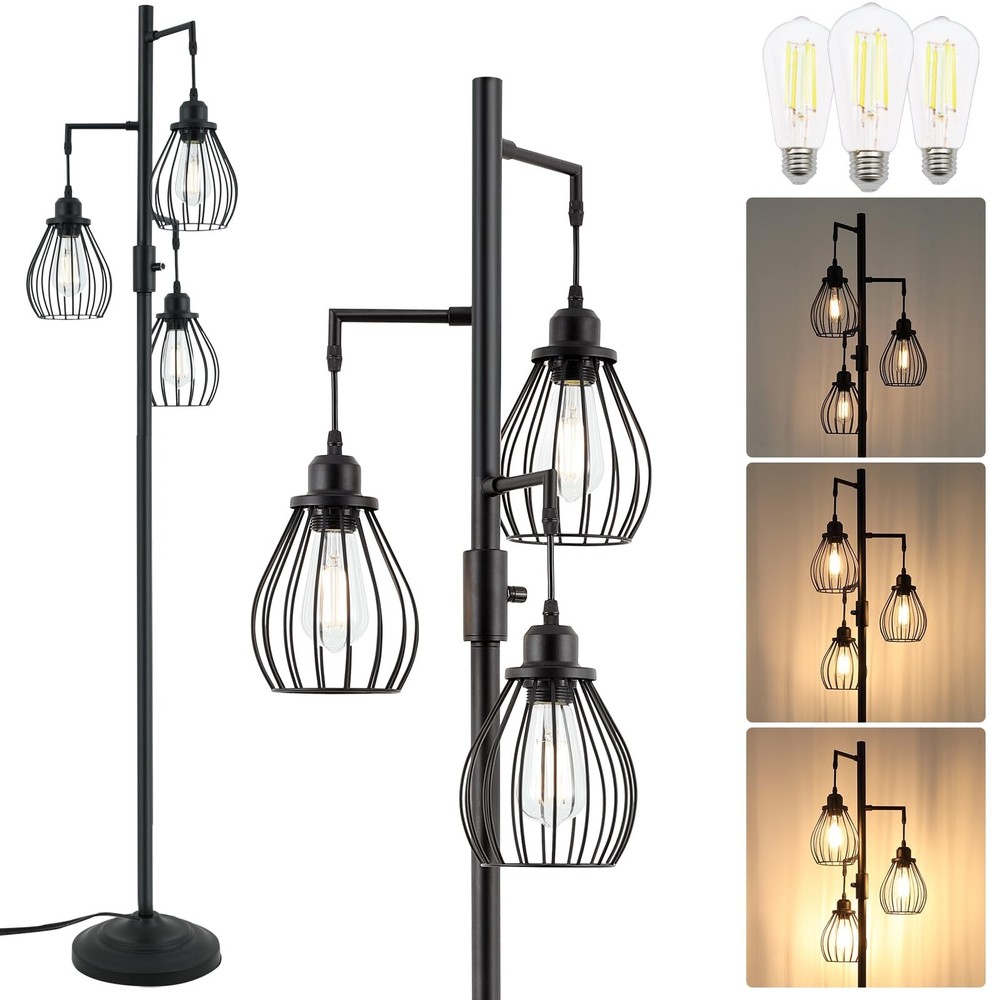 68.5 Dimmable Industrial Farmhouse Floor Lamp with Elegant Tripod Base