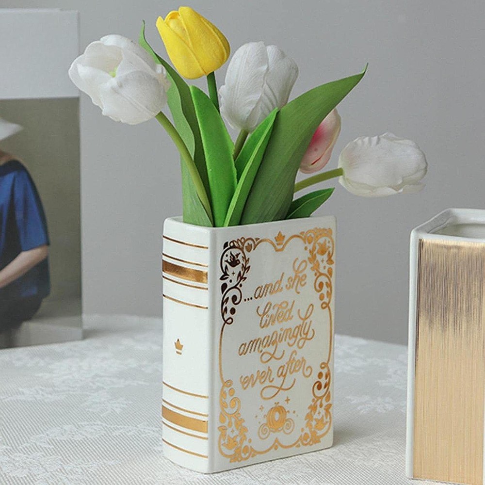 Book Shaped Decorative Vase Artistic Photo Prop Flower Pot for Flowers Party