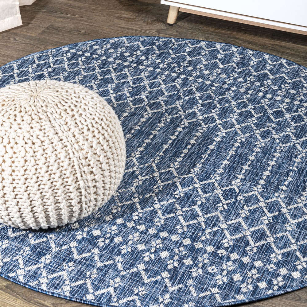 Jonathan Y Santa Monica 6x6 Navy Polypropylene Outdoor Rug