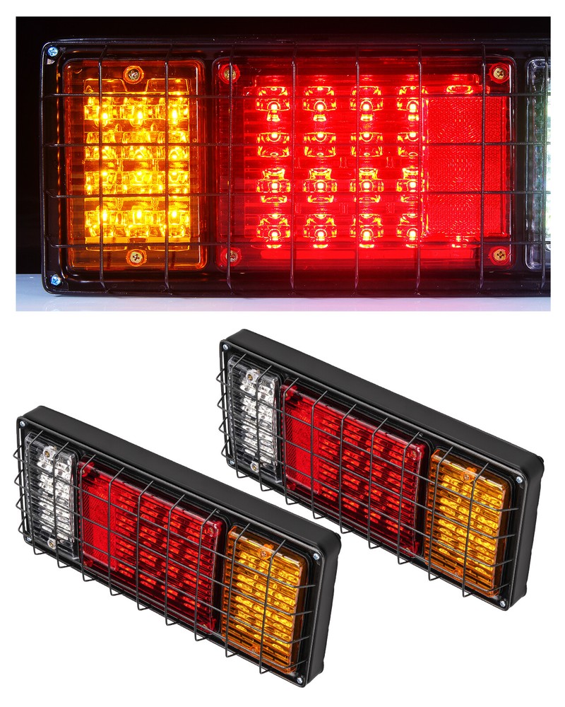 2PC 40 LED Tail Turn Signal Brake Reverse Running Lights Trailer RV Camper US