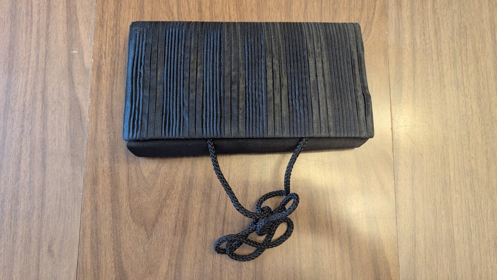NWOT Black Satin Evening Bag 8 1/2 x 5