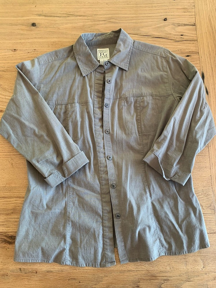 Field Gear 3/4 Sleeve Women’s Cotton Green Button Up Shirt Small Preloved