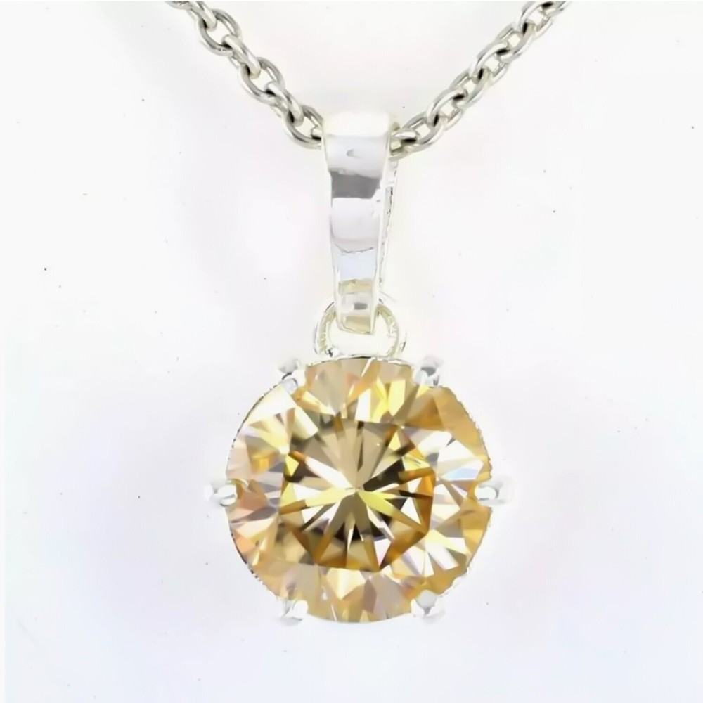 3.50 Ct Champagne Diamond Pendant in 925 Sterling Silver Christmas Surprise