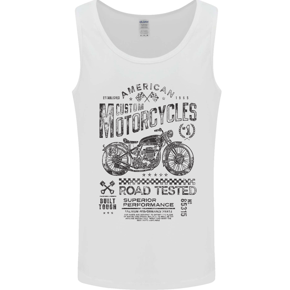 American Custom Motorbike Biker Motorcycle Mens Vest Tank Top