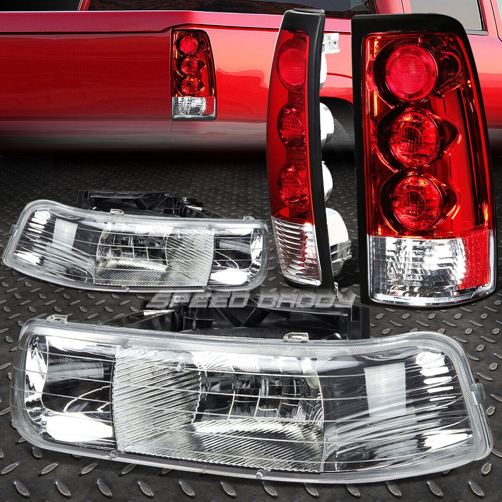 CHROME CLEAR HEADLIGHT+CORNER+ALTEZZA REAR TAIL LIGHT FOR 99-02 CHEVY SILVERADO