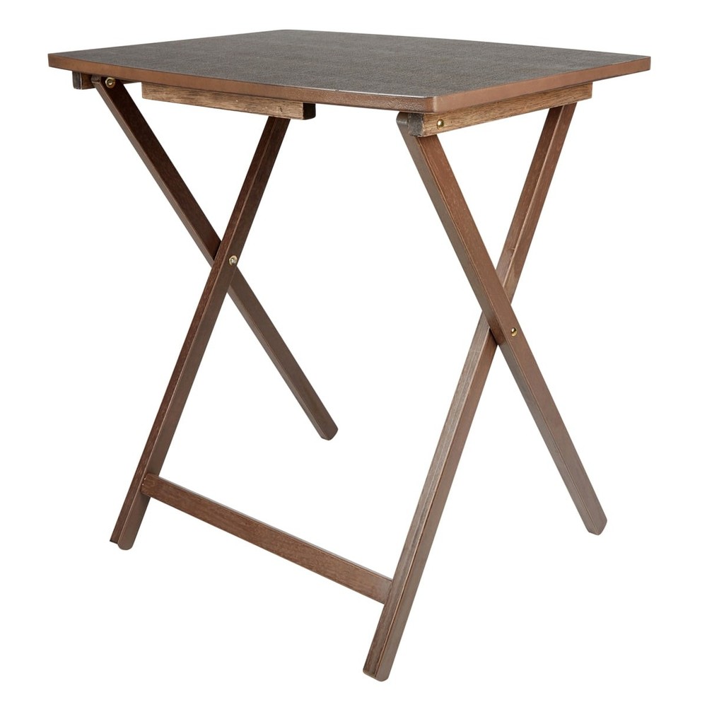 Mainstays Espresso Oversized Indoor Folding Tray Table 26x23.6x17.7 Inches