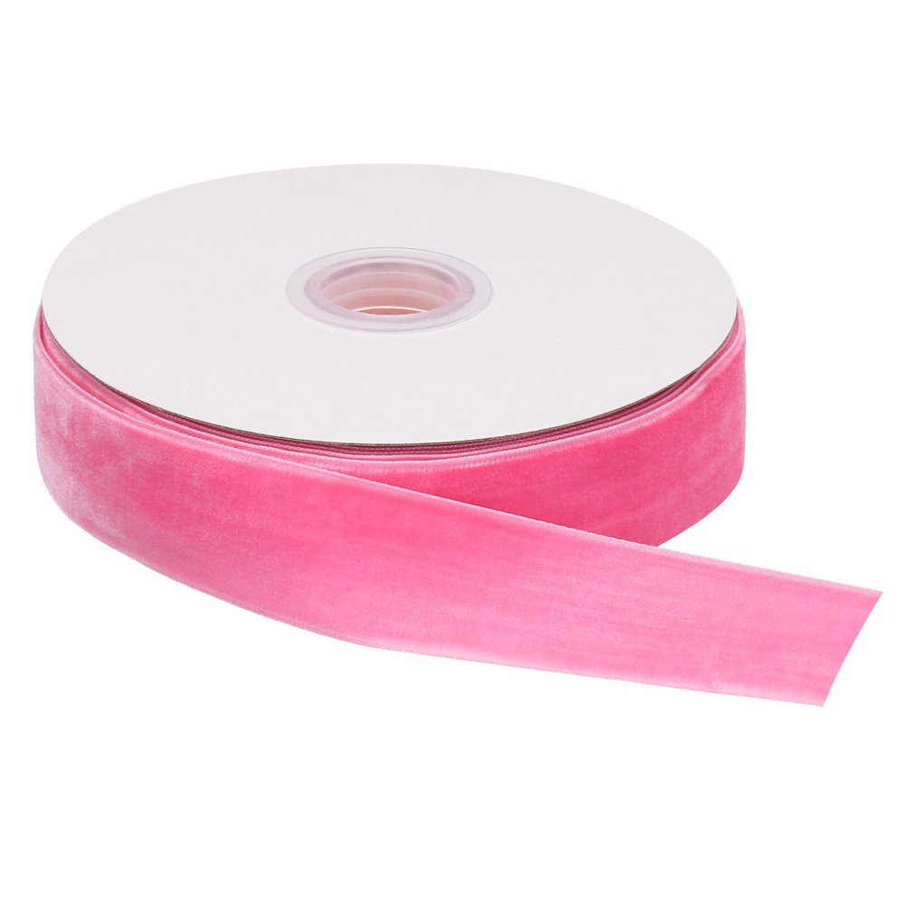 Velvet Ribbon 1 Inch x 10 Yard Single Face Spool Silky Pink