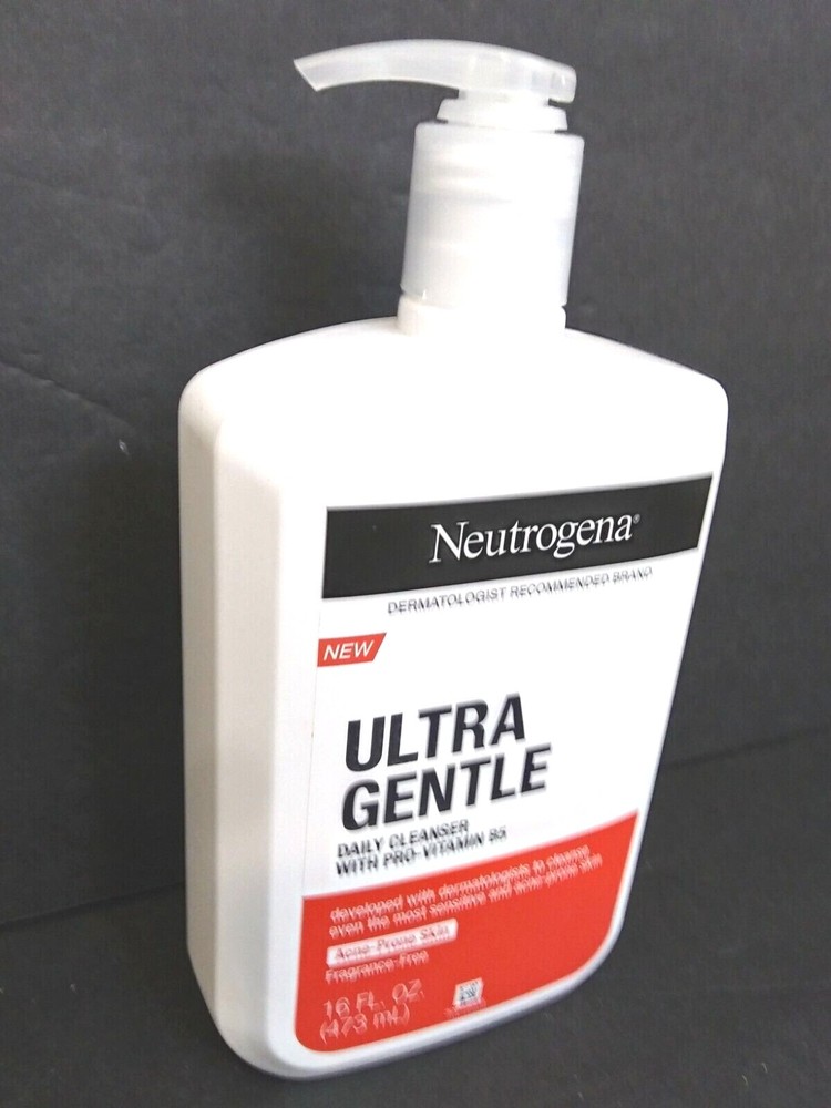 Neutrogena Ultra Gentle Daily Cleanser 16 Oz With Pro Vitamin B5 Acne Prone Skin
