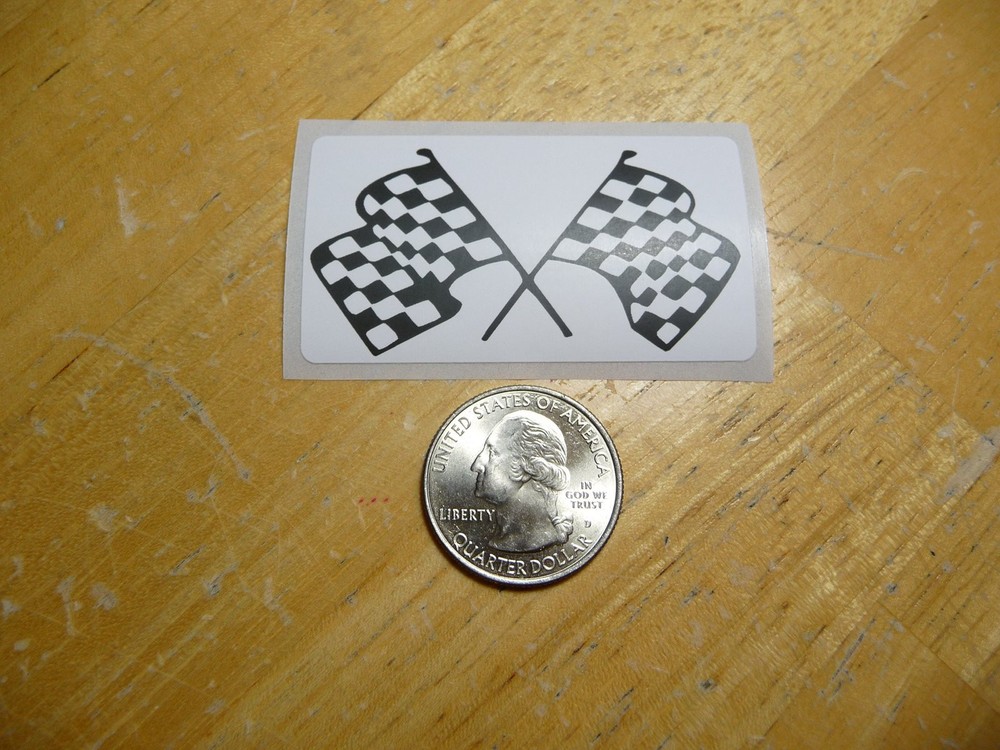 CHECKERED FLAG STICKER DECAL 1 - 50 BULK PACK AVAILABLE
