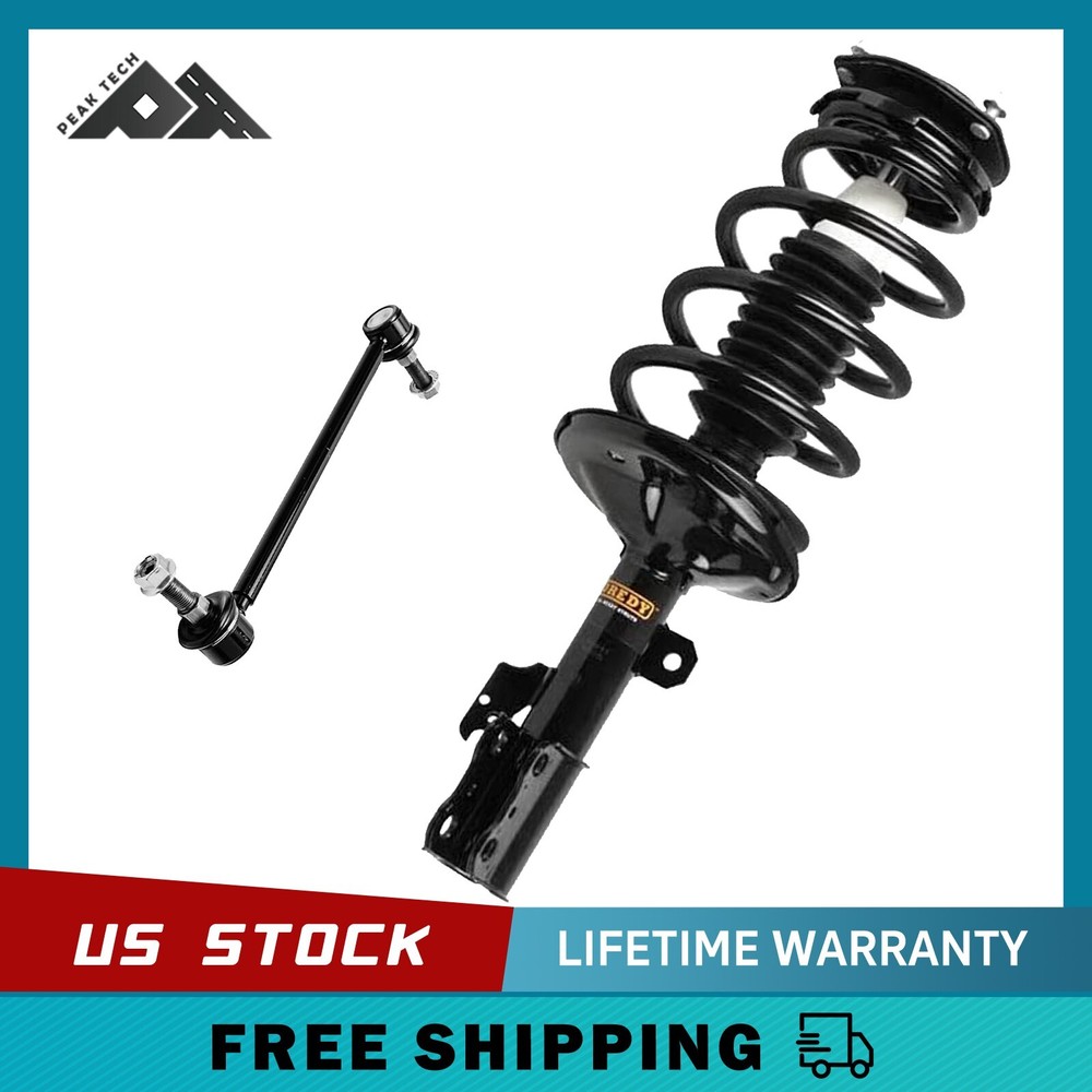 Front Left Strut + Sway Bar for 2004 -2006 Toyota Sienna FWD 7-Passenger