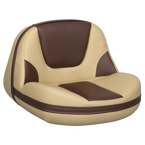 High Back Lean Pro Casting Fishing Boat Seat in Brown Khaki