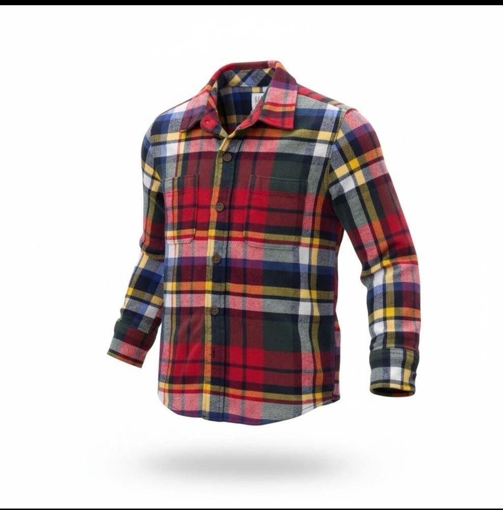 GAP Boys Multicolor Plaid Flanel Button Down Shirt NWOT Size S 6-7