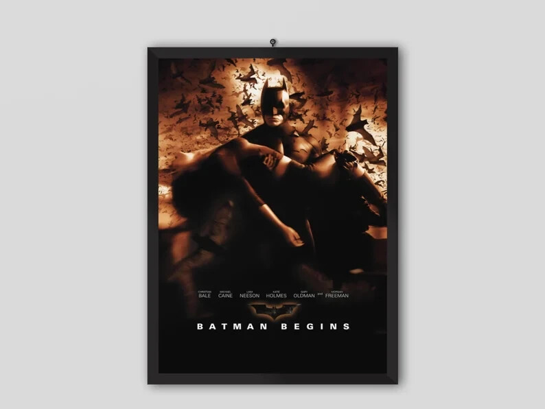 Batman Begins 2005 Christopher Nolan Vintage Movie Poster