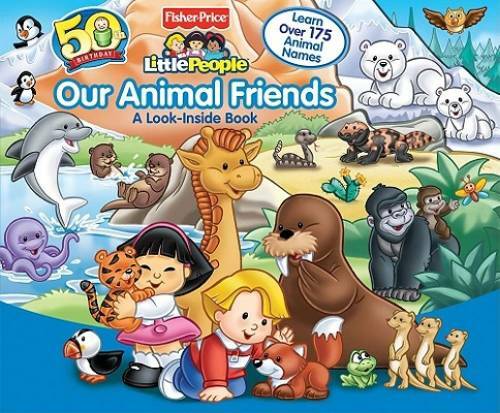 Fisher-Price Look-Inside Our Animal Friends Board Book in Good Condition