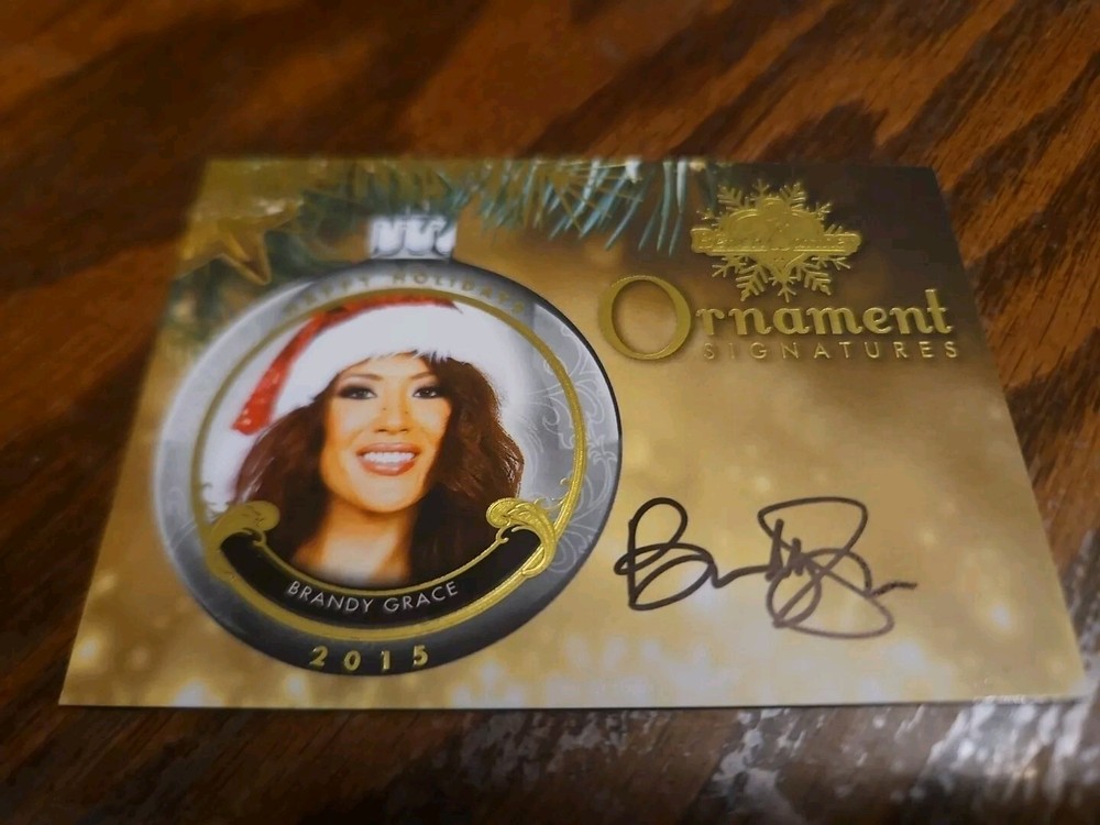 Benchwarmer 2015 Brandy Grace Happy Holidays Ornament Signatures Auto Playboy