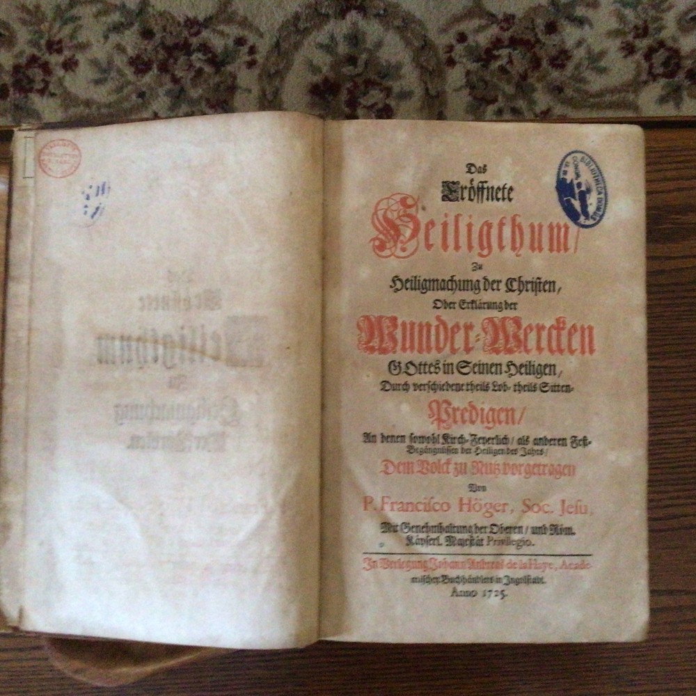ATQ.1725 The Opened Sanctuary by P.F. Hoger S.J. and J.A. de La Haye German printer  