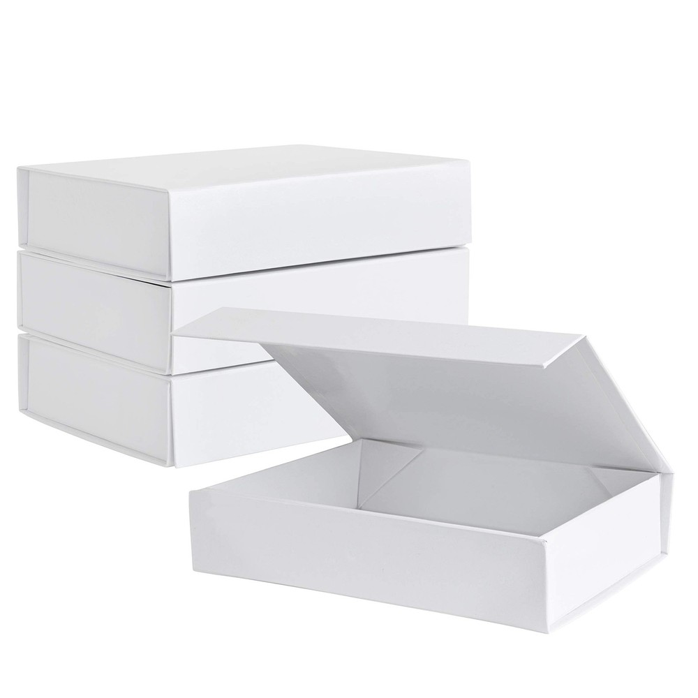 White Hard Gift Box with Magnetic Closure Lid 7