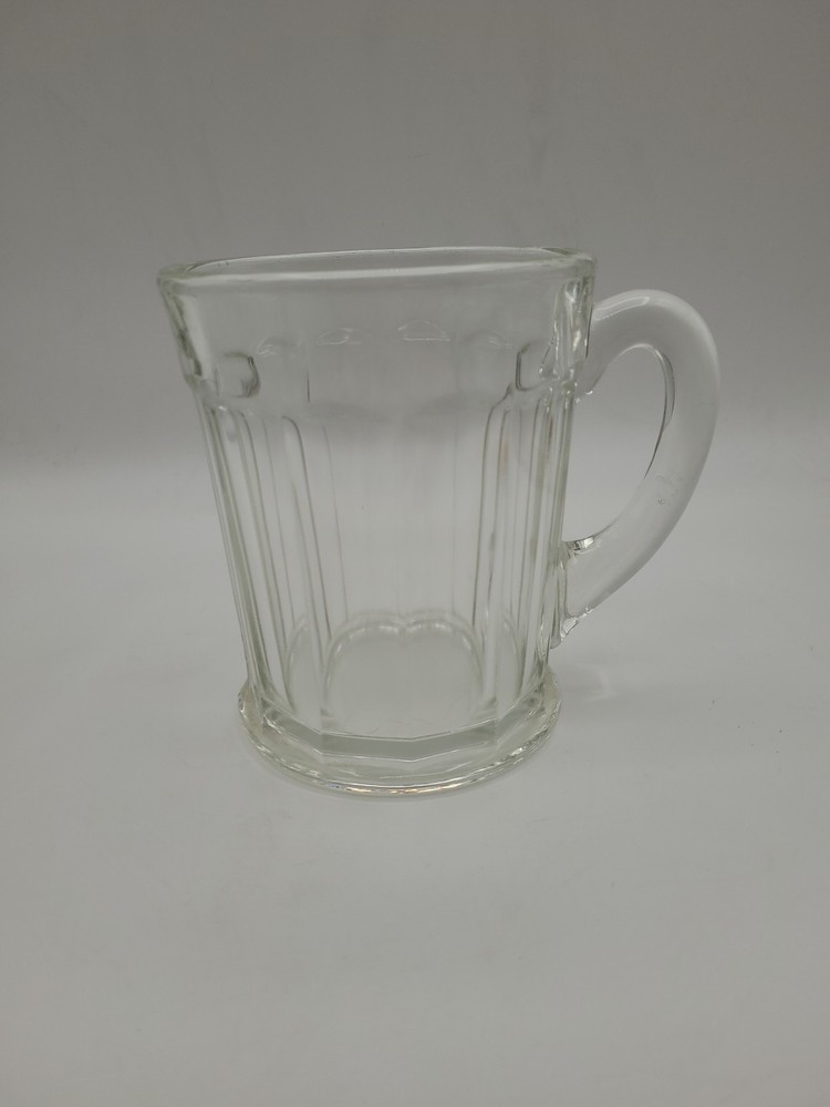 16 Oz Paneled Clear Glass Beer Mug with Textured Design  