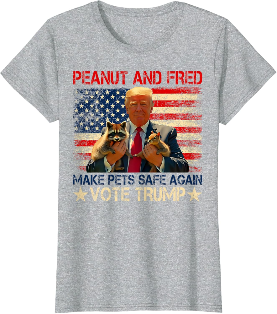 Retro Peanut And Fred Make Pets Safe Again Vote Trump 2024 Sweatshirt T-shirt